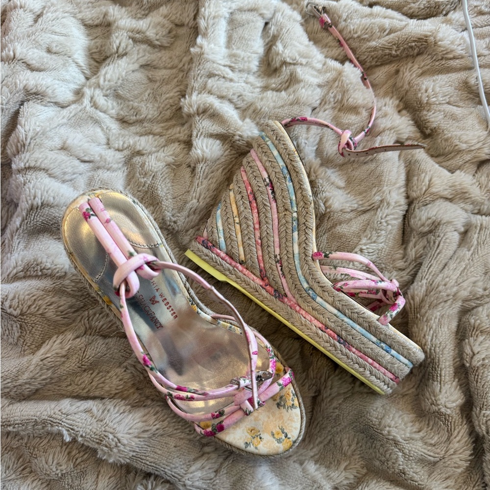 LoveShackFancy Pink and Multicolor Wedges